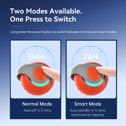 Intelligent Speedy Tail 2.0, Automatic Moving Cat Toy Ball with Tail, Smart Interactive Cat Toy Ball, Two Speed Adjustment
